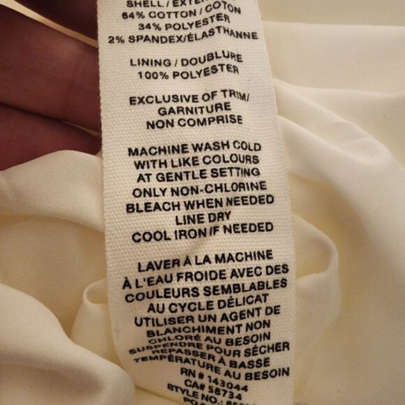 Avec Les Files Belted Cotton Blend Pleated Shirtdress NWT White Size 2 - Picture 12 of 13